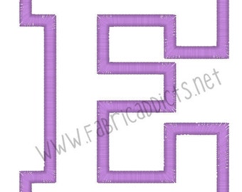 Applique letter E fits 4x4 Hoop for Embroidery Machine - Automatic Download Multiple Formats