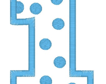 Applique #1 with polka dots fits 4x4 Hoop for Embroidery Machine - Automatic Download Multiple Formats