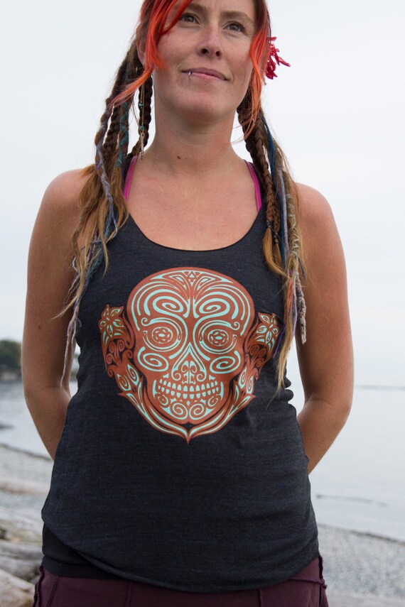 Sugar Skull LADY TANK TOP Shirt Day of the Dead Mexican Celebration Lady Tank To