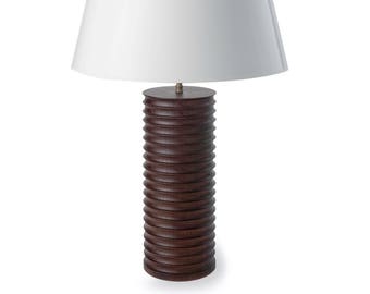 Turned Oak Table Lamp