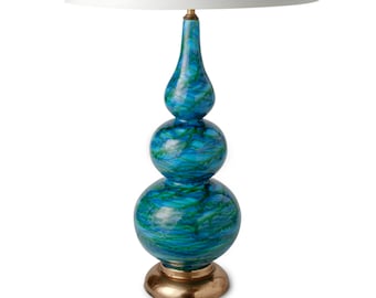 Blue Glazed Ceramic Table Lamp