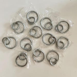 Silver Hand Painted Metal Drapery Rings