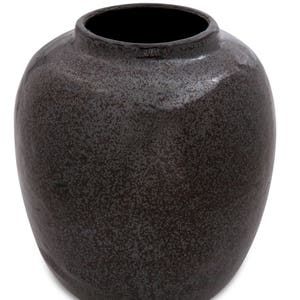 Black Metallic Glazed Earthenware Vessel, Excellent Condition