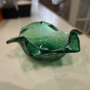 Vintage Murano Bullicante Art Glass Dish