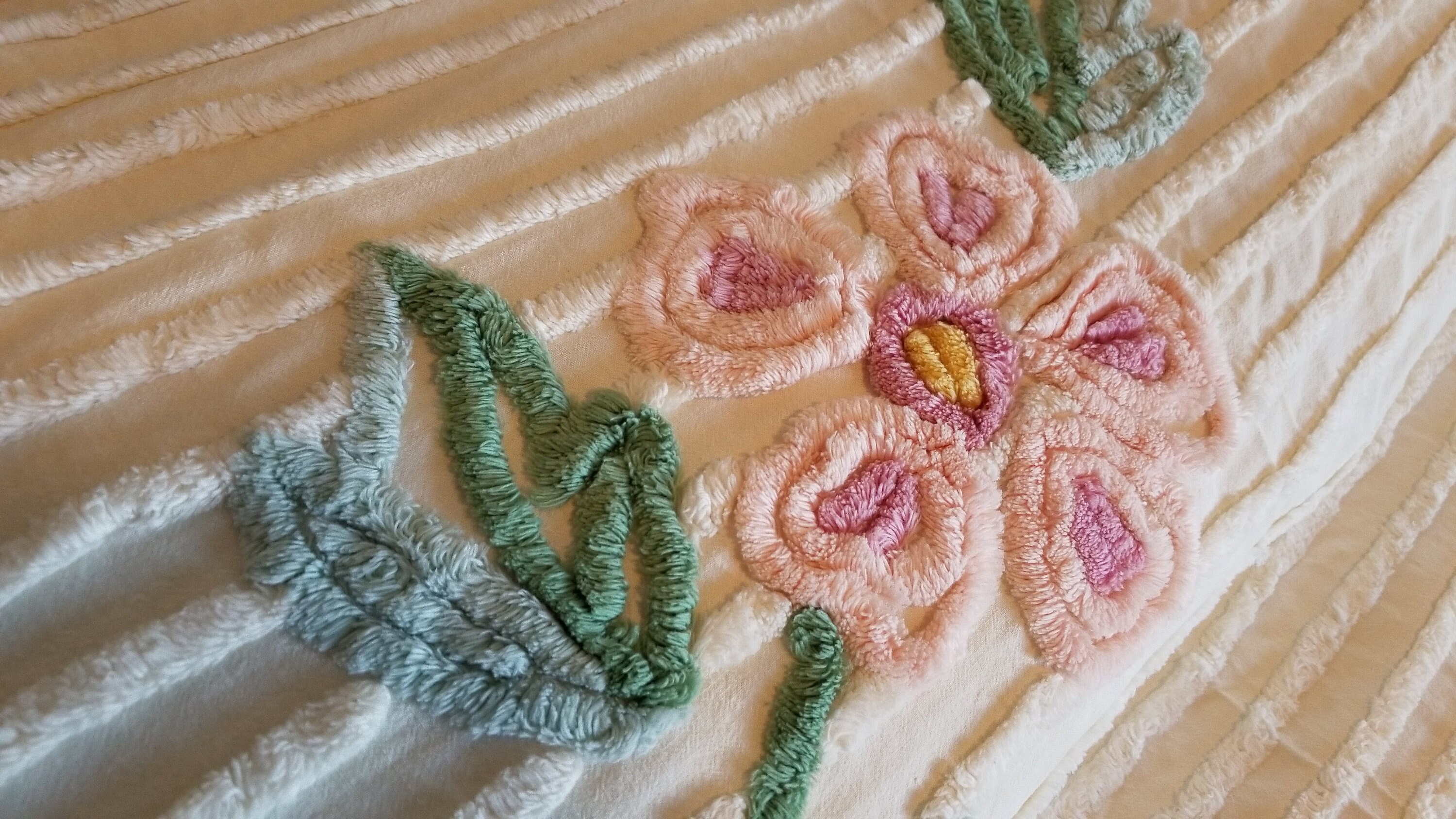 Vintage Handmade Chenille Coverlet, Full-size - Etsy