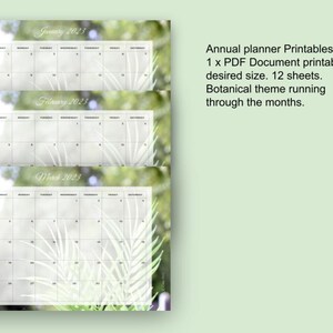 2023 Botanical Printable Calendar PDF Photography - Etsy