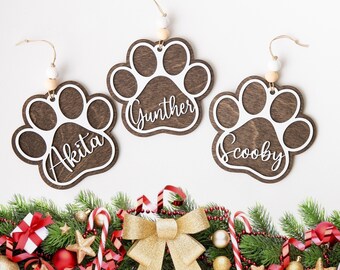 Personalized Wooden Pawprint Ornament: Pet Memorial Ornament