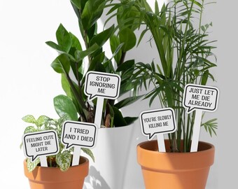 Funny Plant Stakes (Set 1), Plant Markers, Plant Tags