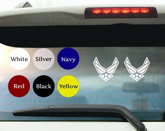 Small Pair US Air Force Car Window Film Decal, Vinyl Sticker, Service Member