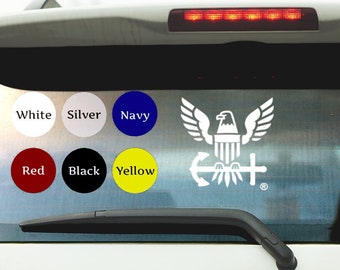 Medium US Navy Car Window Film Decal, Vinyl Sticker, Service Member