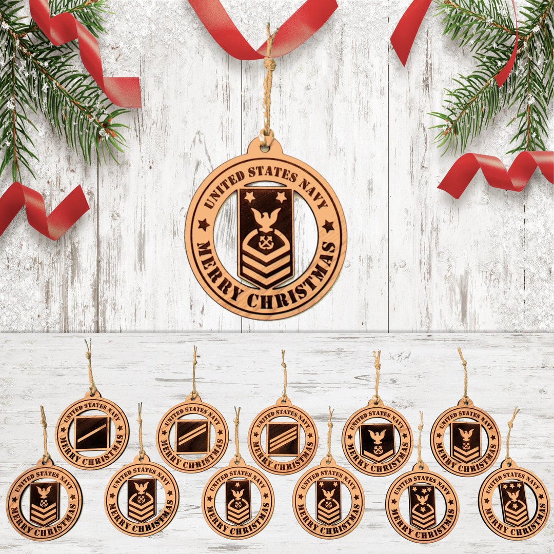 US Navy Ranks Wooden Christmas Tree Ornament, Naval Gifts - Etsy