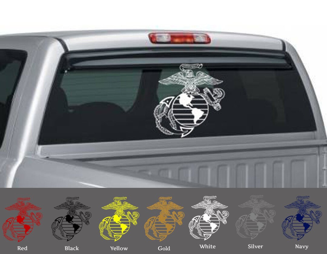 USMC Veteran Vinyl Decal – 7" White Sticker For Car Truck Window – Made In USA
