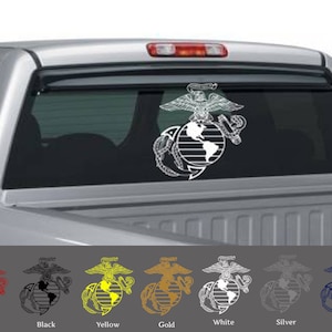 Large 10.5&quot; x 11.5&quot; Marine Corps EGA Window Decal, Vinyl USMC Eagle, Globe, and Anchor Car Window Film Decal, Vinyl Sticker, Service Member