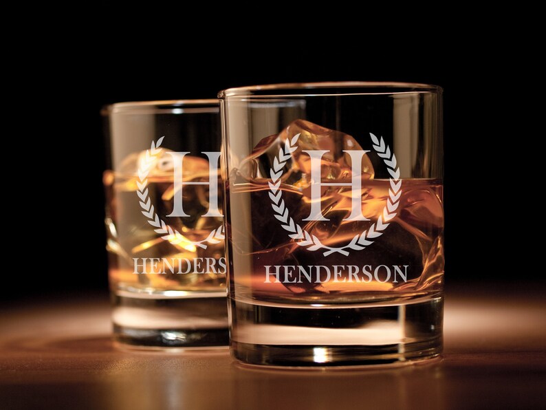 Personalized Engraved Bourbon Rocks Glass