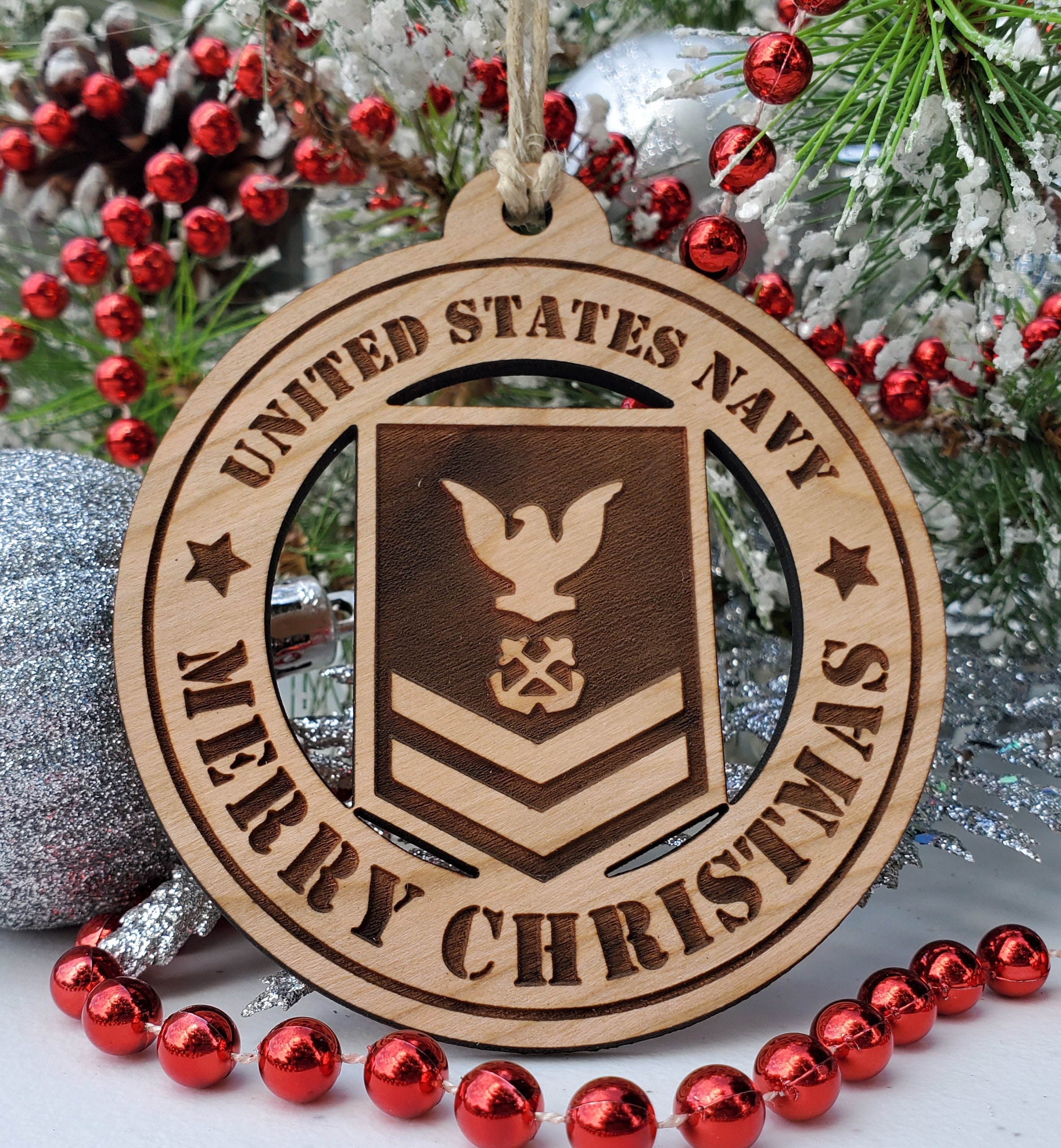 US Navy Ranks Wooden Christmas Tree Ornament Naval Gifts | Etsy