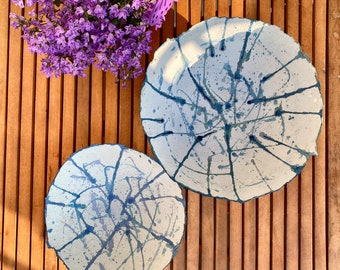 2 Handmade Paper Bowls !Customize your bowls as you wish! Hand Painted Watercolor Eco-friendly, Recycle