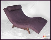 SOLD - 60s Mid Century Modern Adrian Pearsall Plum Purple Wave Lounge Chair New Fabric