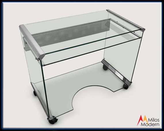 60s Italian Modern Design Movie Office Computer Desk Glass Etsy
