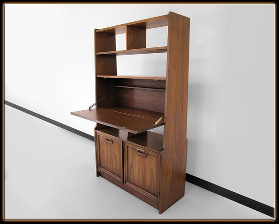Sale Vintage 60s Mid Century Danish Modern Walnut Wood Shelf Etsy