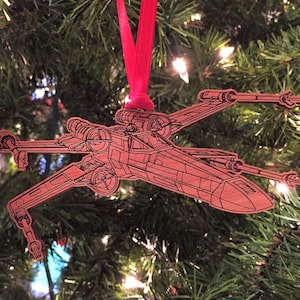 Star Wars X-Wing Fighter Wooden Ornament image 1