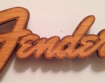 Fender Logo Wooden Fridge Magnet