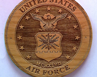 US Air Force Logo Wooden Fridge Magnet