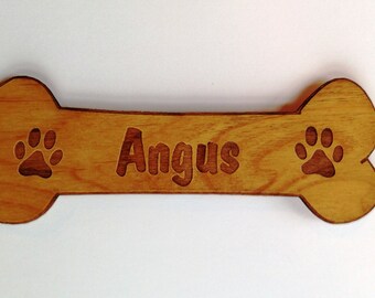 PERSONALIZED Dog Bone Wooden Fridge Magnet