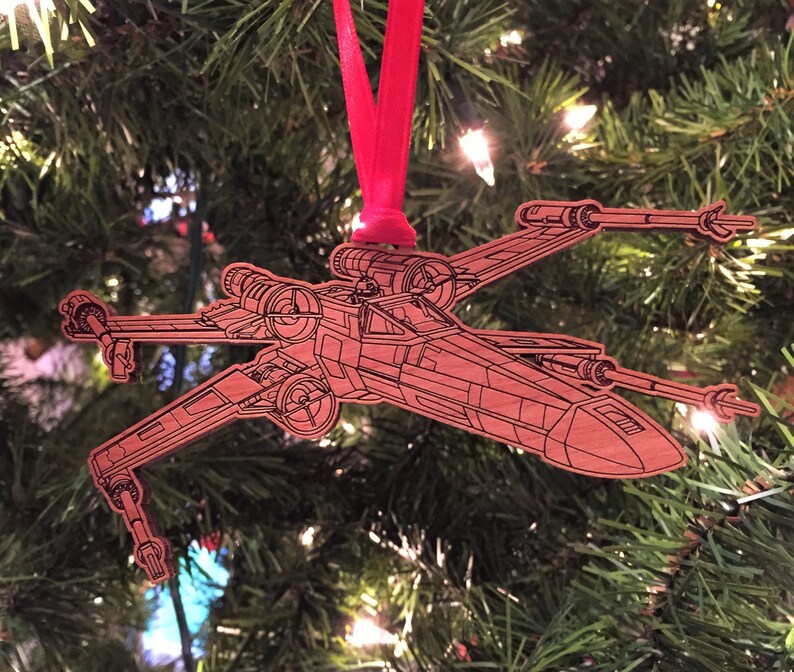 Star Wars X-Wing Fighter Wooden Ornament image 1