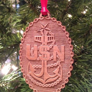 US Navy Senior Chief Petty Officer Wooden Ornament