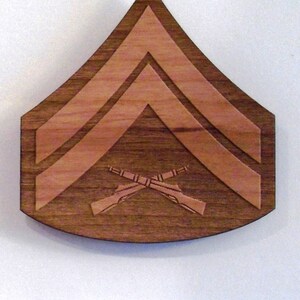 USMC Corporal Insignia Wooden Fridge Magnet image 2