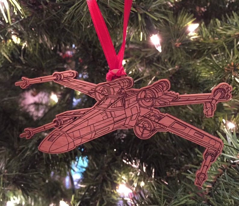 Star Wars X-Wing Fighter Wooden Ornament image 3