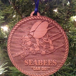 SEABEES Wooden Ornament
