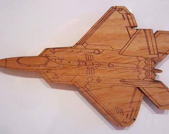 F-22 Raptor Wooden Fridge Magnet