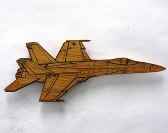 F/A-18E Super Hornet Wooden Fridge Magnet