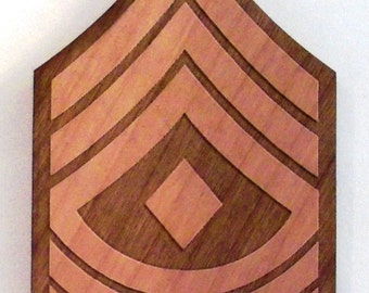 USMC First Sergeant Insignia Wooden Fridge Magnet