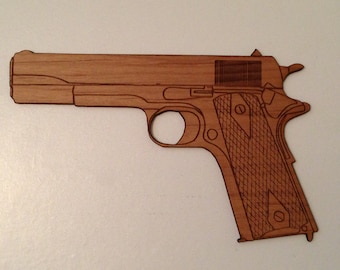 M1911 Pistol Wooden Fridge Magnet (Large)