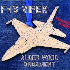 F-16 Wooden Ornament (Personalization Included)