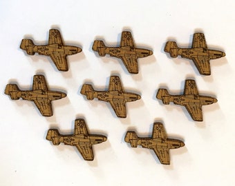 Laser Cut P-51D Mustang Charms - 8 Pieces