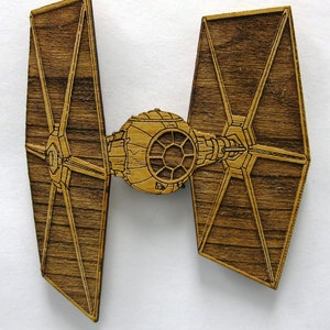 Star Wars TIE Fighter Wooden Fridge Magnet image 1