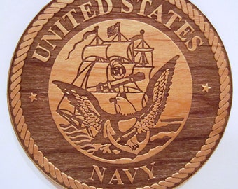 US Navy Logo Wooden Fridge Magnet