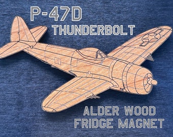 P-47D Wooden Fridge Magnet (2 Size Options)