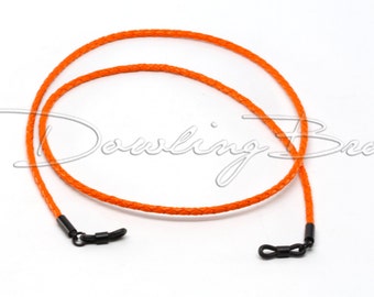 Orange Braided Bolo Leather Sunglasses Glasses Lanyard Strap