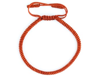 Burnt Orange Tibetan Buddhist Lucky Camp Friendship Mantra Bracelet