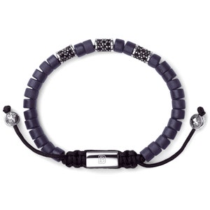 Navy Blue with Silver Ceramic Bead Bracelet by Dowling Brothers - Boracay Collection