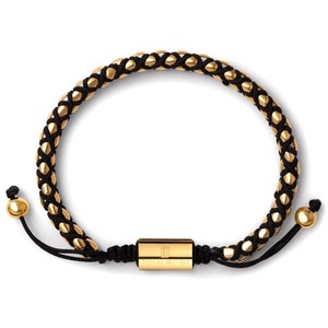 Gold Braided Box Chain Bracelet in Black by Dowling Brothers