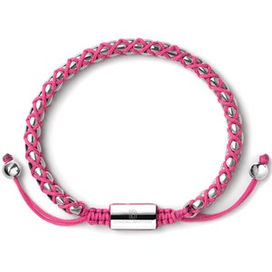 Silver Braided Box Chain Bracelet in Pink by Dowling Brothers