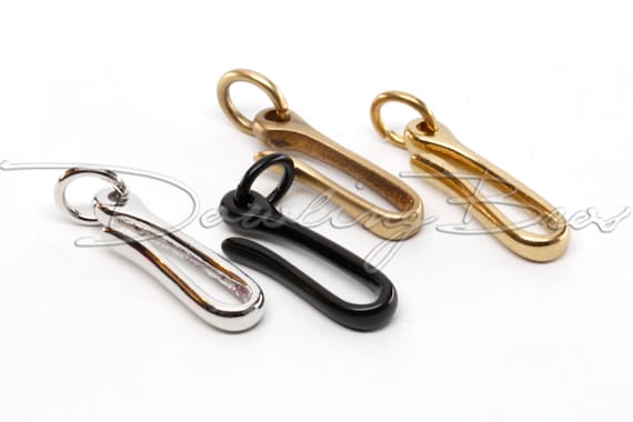 Solid Brass Japanese Fish Hook Keychain - Available in 4 Colors