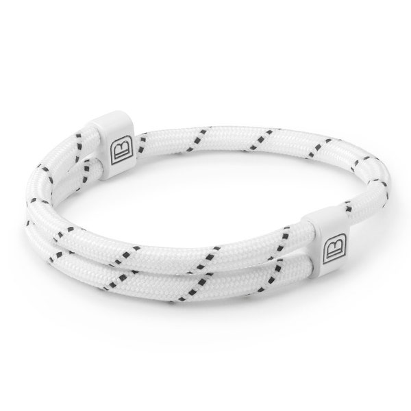 Reflective White Adjustable Bracelet - Sport Paracord Friendship Workout Active