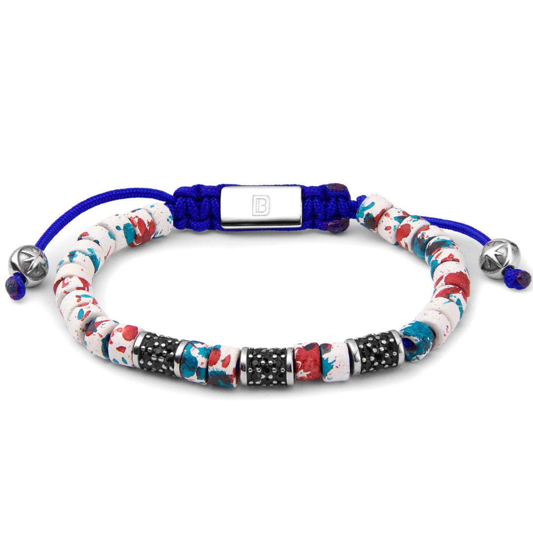 Patriot With Silver Ceramic Bead Bracelet by Dowling Brothers - Etsy