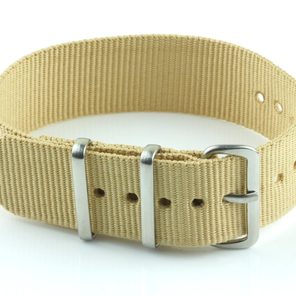 Khaki Tan Timex Wekender Watch Strap Replacement Nylon 20MM Full Size